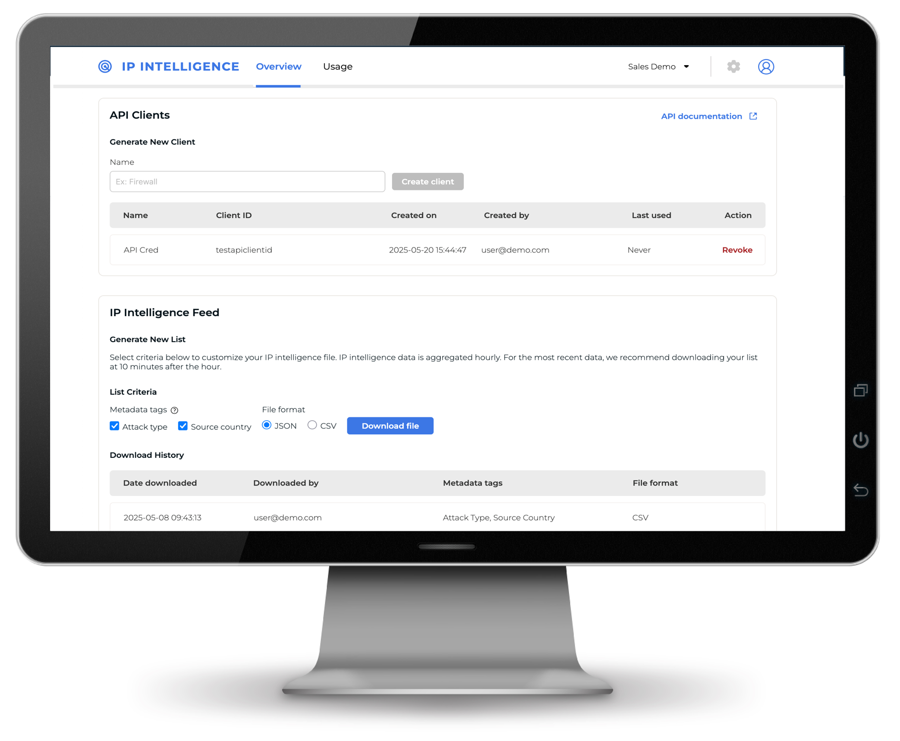 IP Intel portal mockup